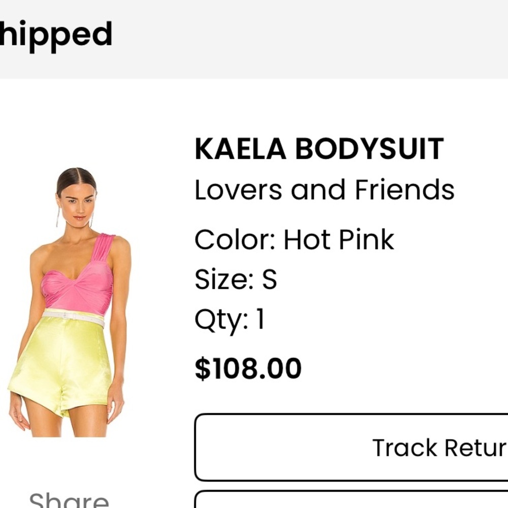 Lovers + Friends Hot Pink Bodysuit